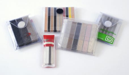 Custom-made PVC wallets to display tile grout or cladding samples