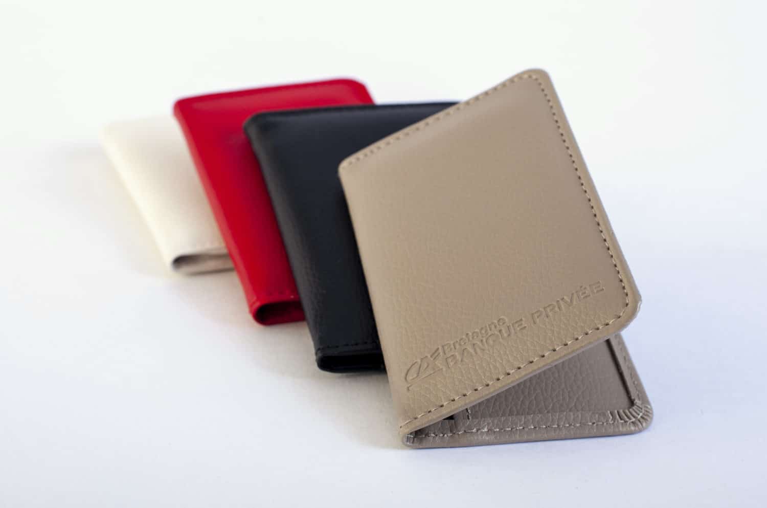 Porte-cartes bancaires cousu avec pochette pour facturettes - Design Duval