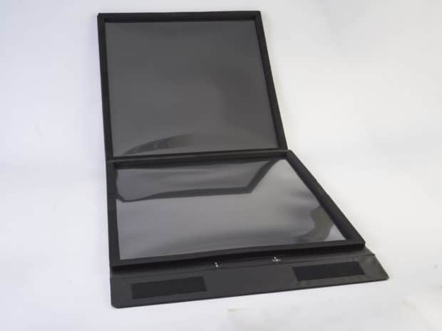 Tile sample case with thick foam padding for safe transport