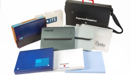 Exclusive polypropylene or Priplak promotional and presentation cases