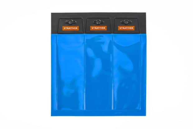 PVC wallet with Euro perforation, and with reinforced and printed opaque and transparent PVC hanging loop