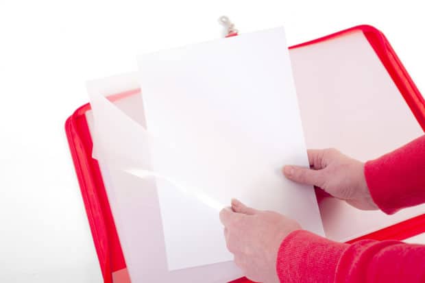 Transparent envelopes made of PP with a large opening for easy and quick filing