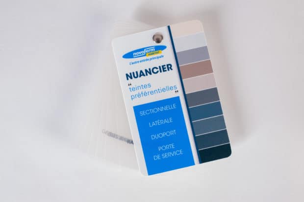 Personnalisation du nuancier liasse avec une intercalaire sommaire