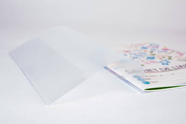 Polypro translucide pour voir le carnet en transparence