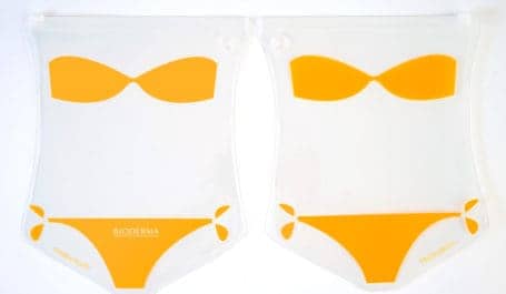 Swimming suit bag representing a female silhouette