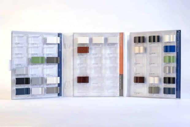 PVC colour chart with customized thermo adapted to the samples for an optimized durability