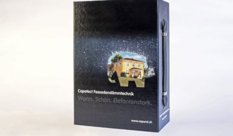 Cardboard and polypropylene case for ETICS models and technical documentation